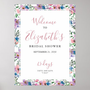 Póster Cartel de bienvenida para ducha de novia con toque