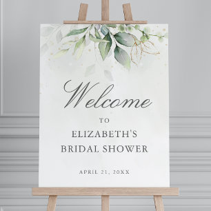 Póster Cartel de bienvenida para ducha de novia con veget