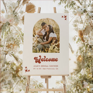 Póster Cartel de bienvenida para ducha de novia moderna c
