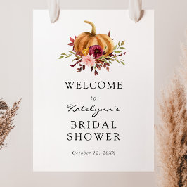 Póster Cartel de bienvenida para ducha nupcial de flores 