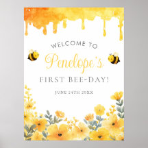 Cartel de bienvenida para el 1er cumpleaños de Fir