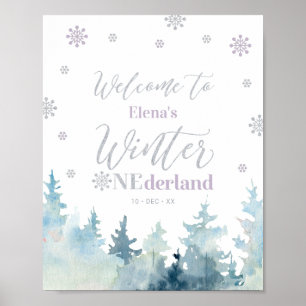 Póster Cartel de bienvenida para el primer cumpleaños de 