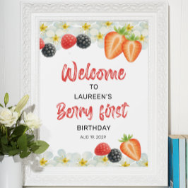 Póster Cartel de Bienvenida para el Primer Cumpleaños de