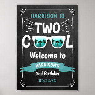 Póster Cartel de bienvenida para el segundo cumpleaños de