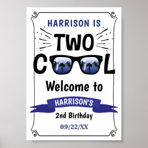 Póster Cartel de bienvenida para el segundo cumpleaños de