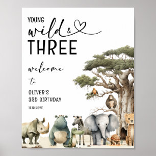 Póster Cartel de bienvenida para el tercer cumpleaños de