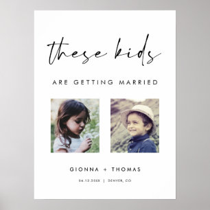 Póster Cartel de bienvenida para estos niños que se casan