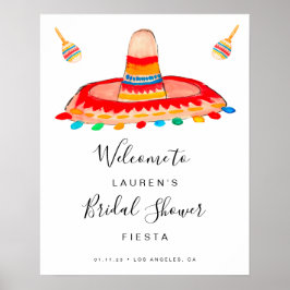 Póster Cartel de bienvenida para Fiesta Bridal Shower con