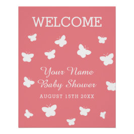 Póster Cartel de bienvenida para fiesta de baby shower de