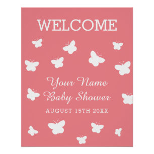Póster Cartel de bienvenida para fiesta de baby shower de