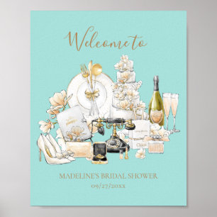Póster Cartel de bienvenida para fiesta de boda en negro