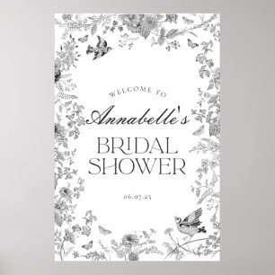 Póster Cartel de bienvenida para fiesta de boda floral To