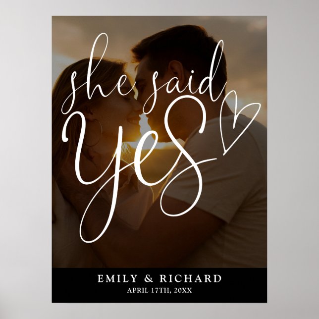 Póster Cartel de bienvenida para fiesta de compromiso con (Frente)