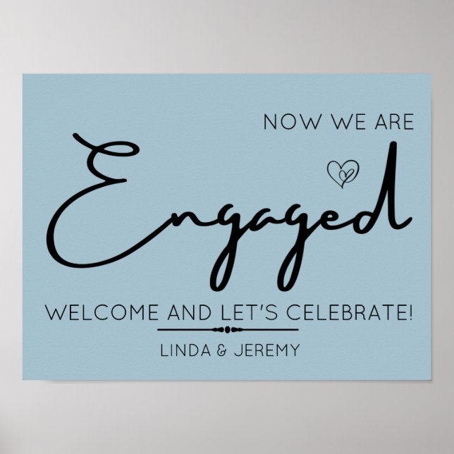 Póster Cartel de bienvenida para fiesta de compromiso en  (Frente)