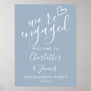 Póster Cartel de bienvenida para fiesta de compromiso en 