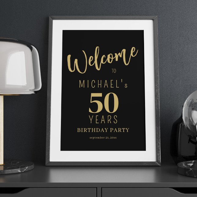 Póster Cartel de bienvenida para fiesta de cumpleaños 50  (Subido por el creador)