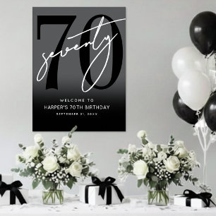 Póster Cartel de bienvenida para fiesta de cumpleaños 70