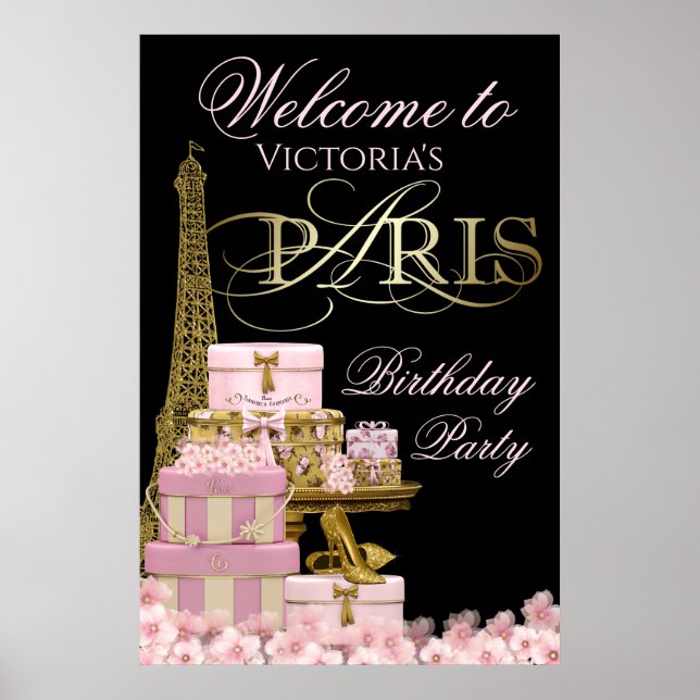 Póster Cartel de bienvenida para fiesta de cumpleaños en  (Frente)