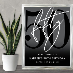 Póster Cartel de bienvenida para fiesta de cumpleaños núm