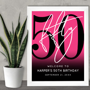 Póster Cartel de bienvenida para fiesta de cumpleaños núm