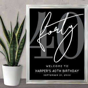 Póster Cartel de bienvenida para fiesta de cumpleaños núm