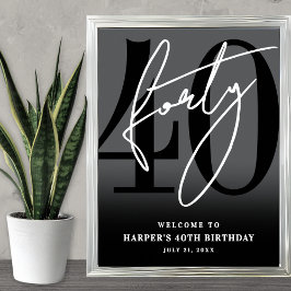 Póster Cartel de bienvenida para fiesta de cumpleaños núm