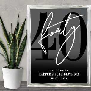 Póster Cartel de bienvenida para fiesta de cumpleaños núm