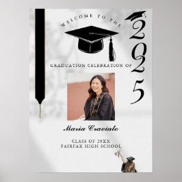 Póster Cartel de bienvenida para fiesta de graduación con
