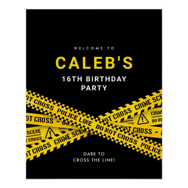 Póster Cartel de bienvenida para fiesta de misterio de as (Anverso)