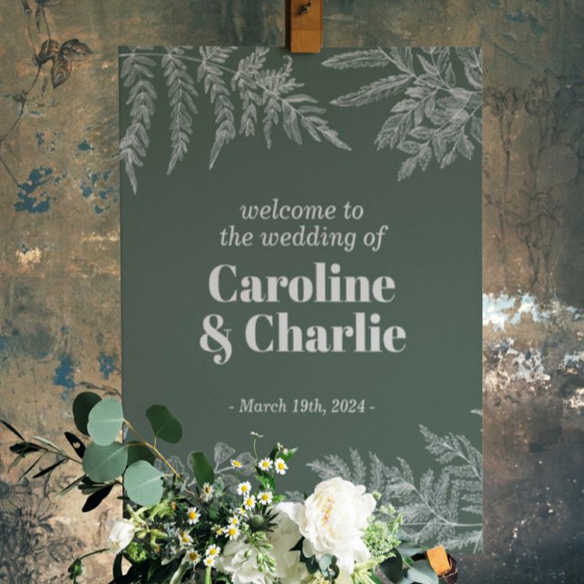 Póster Cartel de bienvenida para fiesta de novia en bosqu (Subido por el creador)