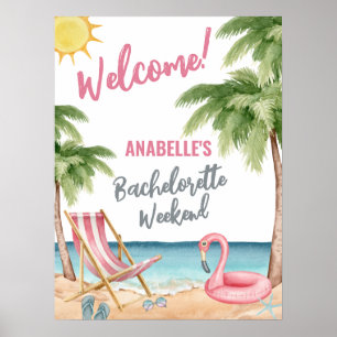 Póster Cartel de Bienvenida para Fiesta de Soltera en la 