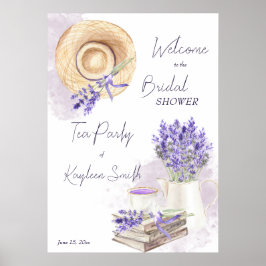 Póster Cartel de bienvenida para fiesta de té de lavanda 