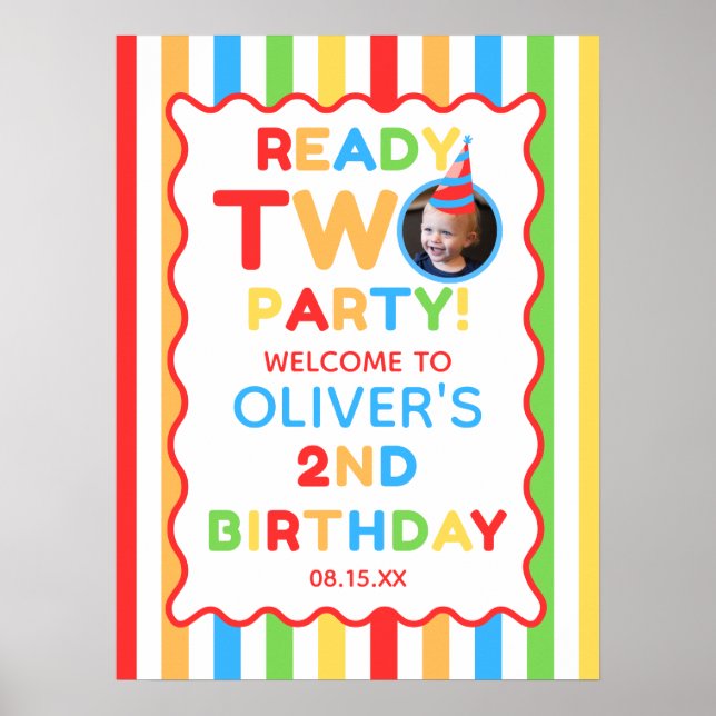 Póster Cartel de bienvenida para foto de cumpleaños númer (Frente)