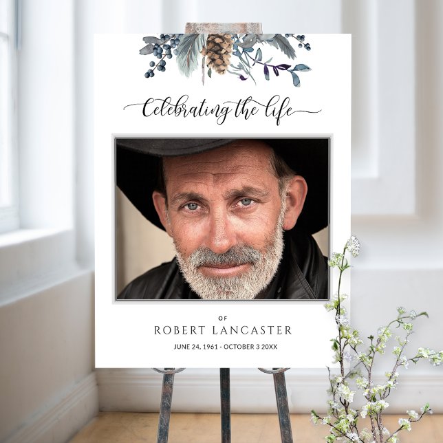 Póster Cartel de bienvenida para funeral con follaje rúst (Subido por el creador)