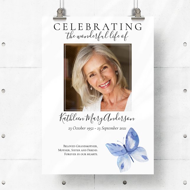 Póster Cartel de bienvenida para funeral de mariposa (Subido por el creador)