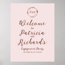 Cartel de bienvenida para la fiesta de compromiso