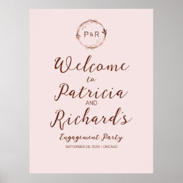 Póster Cartel de bienvenida para la fiesta de compromiso 