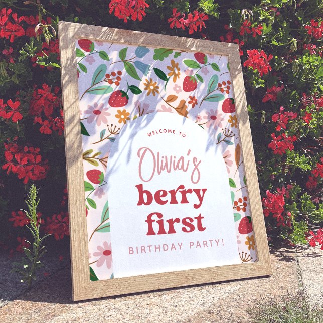 Póster Cartel de bienvenida para la fiesta de cumpleaños  (Welcome Sign Mock-up)