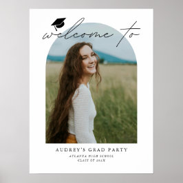 Póster Cartel de bienvenida para la fiesta de graduación 