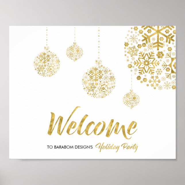 Póster Cartel de bienvenida para la fiesta de Navidad (Frente)