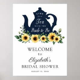Póster Cartel de bienvenida para la fiesta de té de novia
