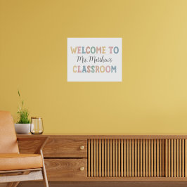 Póster Cartel de bienvenida para maestros de aula