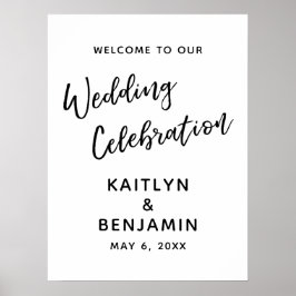 Póster Cartel de bienvenida para una celebración de boda 