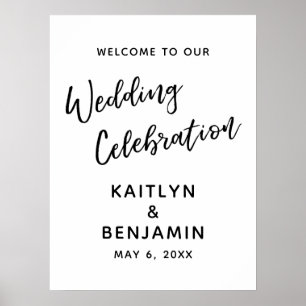 Póster Cartel de bienvenida para una celebración de boda 