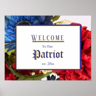 Póster Cartel de bienvenida patriótico para establecimien