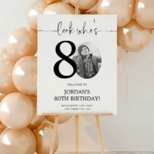 Póster Cartel de bienvenida por 80 cumpleaños   Mira quié