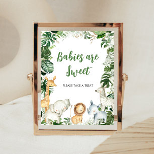 Póster Cartel de Bienvenida Safari Bebé Salvaje para Baby