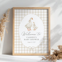 Cartel de bienvenida Silly Goose Neutro a Cuadros 