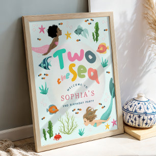Póster Cartel de bienvenida Sirena Splash Chicas Dos al M
