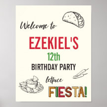 Cartel de bienvenida Taco Fiesta de cumpleaños